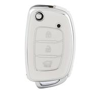 OFFCURVE Autoschlüssel Hülle Schlüsselhülle, Schlüsselcover TPU Autoschlüssel Schutzhülle 3 Tasten für Hyundai i10 i20 i30 Coupe iX20 ix25 iX35 ix45 Kona Santa Fe Accent Elantra