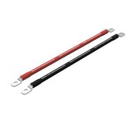 Offgridtec 1m Batteriekabel 35mm² Beidseitig M8 Ösen, Öl-, Kälte & UV-beständig, Flammwidrig, Für Geräte mit M8 Schraubterminal, Ideal Für Laderegler, Wechselrichter & Batterieladegeräte, Rot/Schwarz