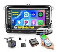 Ohradio 2G+64G Android 15 Autoradio für VW Golf Polo 5 6 Tiguan Touran Caddy Passat Seat Radio mit Wireless CarPlay Android Auto GPS Radio FM/RDS WiFi mit Typ-C Schnelles Aufladen+Rückfahrkamer MIC
