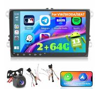 Ohradio 2G+64G Autoradio für VW Polo Golf 5 6 Tiguan Touran Caddy Passat Sitz Stereo Android 9" Touchscreen mit Wireless CarPlay Android Auto GPS FM/RDS Radio WiFi 2USB+Rückfahrkamer MIC - 2DIN