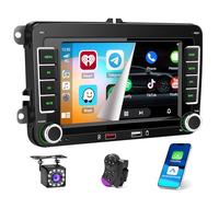 Ohradio Autoradio für VW Golf 5 6 Passat Tiguan Polo Caddy Seat Leon Toledo Skoda Fabia mit 7'' Bildschirm Carplay Android Auto, 2 Din Radio mit Navi BT Fernbedienung Rückfahrkamer MIC 2USB