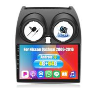 OiLiehu 4+64G Android 13 Doppel Din Radio Carplay Android Auto für Nissan Qashqai 2006-2016 Autoradio Mit Bildschirm 9 Zoll mit Mirror Link Bluetooth FM RDS GPS WiFi SWC EQ+Rückfahrkamera Canbus