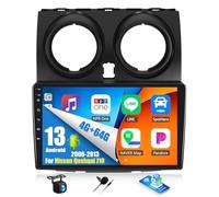 OiLiehu 4+64G Android 13 Radio für Nissan Qashqai J10 2006-2013 Doppel Din CarPlay Android Auto Autoradio Mit Bildschirm 9 Zoll mit Bluetooth GPS FM RDS WiFi SWC EQ + Rückfahrkamera