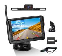 OiLiehu Kabellose AHD Rückfahrkamera Set - 1080P Funk-Rückfahrkamera mit 4,3" Monitor, IP68 Wasserdicht & Infrarot-Nachtsicht, Digitales Signal-Backup-System für Autos, DC 12V