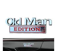 Old Man Edition Auto-Emblem, 3D-Metall-Aufkleber, Auto Kotflügel Lustige, 2025 Neue Autoaufkleber, Namensschild-Aufkleber für Seitliche Heckklappe, Stoßstange, Selbstklebend