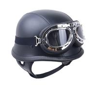 Oldtimer Harley Look Stahlhelm DOT mit Visier Halbschale Motorradhelm Retro Helm