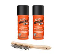 ollas BRUNOX® Epoxy Rostumwandler Spray Set - 2x 400ml Rostschutz & Grundierung + 1 Drahtbürste Korrosionsschutz für Auto, Metall, Karosserie, Industrie & Haushalt