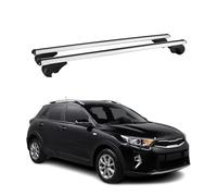 OMAC Aluminium Dachträger Querträger für Kia Stonic 2017-2026 - TÜV/DIN 75302:2019 - Abschließbar - Max. 75 kg - 2 Stangen Silber