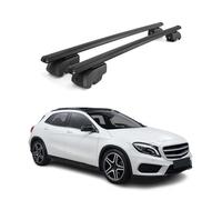 OMAC Aluminium Dachträger Querträger für Mercedes GLA X156 2014-2020 - City Crash - ISO/PAS 11154:2006 - Abschließbar - Max. 75 kg - 2 Stangen Schwarz