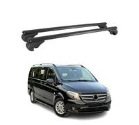OMAC Aluminium Dachträger Querträger für Mercedes Vito W447 2014-2026 - TÜV/DIN 75302:2019 - Abschließbar - Max. 75 kg - 2 Stangen Schwarz