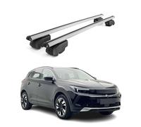 OMAC Aluminium Dachträger Querträger für Opel Grandland/Grandland X 2017-2024 - City Crash - ISO/PAS 11154:2006 - Abschließbar - Max. 75 kg - 2 Stangen Silber