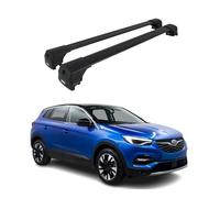 OMAC Aluminium Dachträger Querträger für Opel Grandland/Grandland X 2017-2025 - City Crash - ISO/PAS 11154:2006 - Abschließbar - Max. 75 kg - 2 Stangen Schwarz