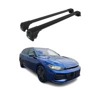 OMAC Aluminium Dachträger Querträger für VW Passat B9 Variant 2024-2026 - City Crash - ISO/PAS 11154:2006 - Abschließbar - Max. 75 kg - 2 Stangen Schwarz