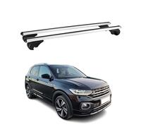 OMAC Aluminium Dachträger Querträger für VW T-Cross 2019-2026 - TÜV/DIN 75302:2019 - Abschließbar - Max. 75 kg - 2 Stangen Silber