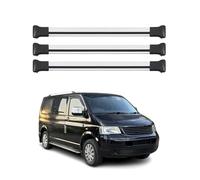 OMAC Aluminium Dachträger Querträger für VW T5 T6 Transporter Multivan Caravelle 2003-2024 - TÜV/DIN 75302:2019 - Max. 75 kg - 3 Stangen Silber
