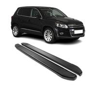 OMAC Aluminium Seitenschweller Trittbretter kompatibel mit VW Tiguan 2007-2016 Schwarz 2tlg