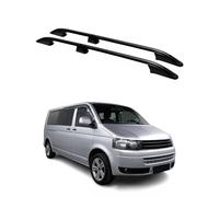 OMAC Dachreling kompatibel mit VW T5 T6 T6.1 Transporter Multivan Caravelle 2003-2024 L2 Langer Aluminium Schwarz 2 TLG