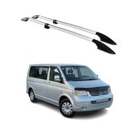 OMAC Dachreling Relingträger kompatibel mit VW T5 T6 T6.1 Transporter Multivan Caravelle 2003-2024 L1 Kurzer Aluminium Silber 2tlg