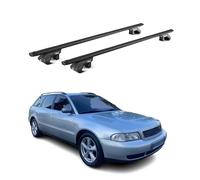 OMAC Dachträger Aluminium für Audi A4 B5 B6 B7 Avant 1994-2008 5tür - Für Standard Dachreling - T Nut - Max 90 kg - 2 Schlösser Schwarz