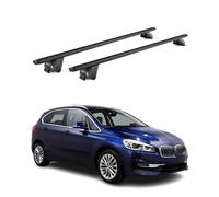OMAC Dachträger Aluminium für BMW 2er Active Tourer F45 2014-2021 - Für integrierte Dachreling - T Nut - Max 100 kg - 2 Schlösser Schwarz