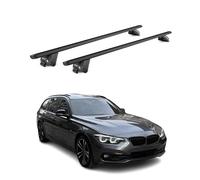 OMAC Dachträger Aluminium für BMW 3er Touring F31 G21 2012-2025 - Für integrierte Dachreling - T Nut - Max 100 kg - 2 Schlösser Schwarz