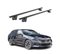 OMAC Dachträger Aluminium für BMW 5er G61 Touring 2024-2026 - Für integrierte Dachreling - T Nut - Max 100 kg - 2 Schlösser Schwarz