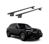 OMAC Dachträger Aluminium für Mercedes GLC X254 2022-2026 - Für integrierte Dachreling - T Nut - Max 100 kg - 2 Schlösser Schwarz