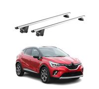 OMAC Dachträger Aluminium für Renault Captur II 2019-2026 - Für integrierte Dachreling - T Nut - Max 100 kg - 2 Schlösser Silber
