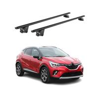 OMAC Dachträger Aluminium für Renault Captur II 2019-2026 - Für integrierte Dachreling - T Nut - Max 100 kg - 2 Schlösser Schwarz