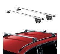 OMAC Dachträger Aluminium für Skoda Kodiaq I 2016-2024 - Für integrierte Dachreling - T Nut - Max 100 kg - 2 Schlösser Silber