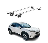 OMAC Dachträger Aluminium für Toyota Yaris Cross XP210 2021-2026 - Für integrierte Dachreling - T Nut - Max 100 kg - 2 Schlösser Silber