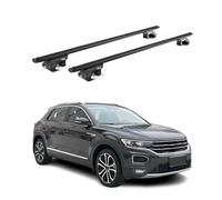 OMAC Dachträger Aluminium für VW T-ROC 2017-2025 - Für Standard Dachreling - T Nut - Max 90 kg - 2 Schlösser Schwarz