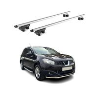 OMAC Dachträger für Nissan Qashqai J10 J11 2007-2021 Aluminium Silber | bis 90 kg Traglast, T-Nut-Befestigung, für Standard-Dachreling geeignet, Querträger, Grundträger