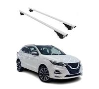 OMAC Dachträger für Nissan Qashqai J11 2013-2021 Stahl 2 Stangen Silber | Abschließbar, bis 75 kg Traglast, Querträger, Grundträger