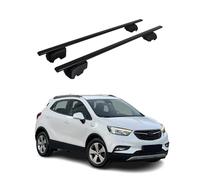 OMAC Dachträger für Opel Mokka 2016-2019 FL Stahl 2 Stangen Schwarz | ISO/PAS 11154:2006 geprüft, Abschließbar, City-Crash-getestet, bis 75 kg Traglast, Querträger, Grundträger
