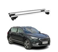 OMAC Dachträger für Seat Tarraco 2018-2024 Aluminium 2 Stangen Silber | TÜV/DIN 75302:2019 geprüft, Abschließbar, bis 75 kg Traglast, Querträger, Grundträger