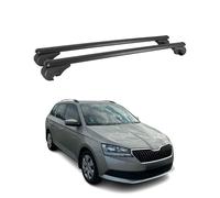 OMAC Dachträger für Skoda Fabia Kombi 2014-2021 Aluminium 2 Stangen Schwarz | TÜV/DIN 75302:2019 geprüft, Abschließbar, bis 75 kg Traglast, Querträger, Grundträger