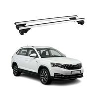 OMAC Dachträger für Skoda Kamiq 2019-2026 Aluminium 2 Stangen Silber | TÜV/DIN 75302:2019 geprüft, Abschließbar, bis 75 kg Traglast, Querträger, Grundträger
