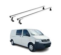 OMAC Dachträger für VW T5 T6 T6.1 Multivan Caravelle Transporter Silber | Heavy Duty Ausführung, Querträger, Grundträger
