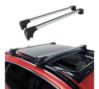 OMAC Dachträger Grundtäger kompatibel mit Ford Kuga mk3 2019-2025 Aluminium 75kg Silber 2tlg Geschlossene Reling für Fahrradträger, Dachboxen, Skiträger Abschließbar