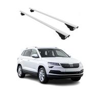 OMAC Dachträger Querträger für Skoda Karoq 2017-2026 - Abschließbar - Max. 75 kg - 2 Stangen Stahl Silber