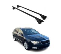 OMAC Dachträger Querträger für Skoda Superb II III Kombi 2008-2024 - Abschließbar - Max. 75 kg - 2 Stangen Schwarz