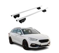 OMAC Dachtrager Quertrager fur Cupra Leon Sportstourer 2020-2026 - City Crash getestet - ISO PAS 11154:2006 - Abschliessbar - Max 75 kg - 2 Stangen Silber