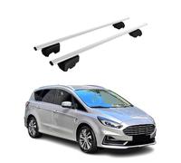 Dachträger Gepäckträger kompatibel mit Ford S-Max 2015-2023 Grundträger TÜV ABE Silber 2X