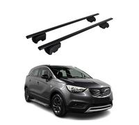 OMAC Dachtrager Quertrager fur Opel Crossland/Crossland X 2017-2024 - City Crash getestet - ISO PAS 11154:2006 - Abschliessbar - Max 75 kg - 2 Stangen Schwarz