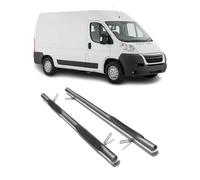 OMAC Edelstahl Trittbretter Schwellerrohre kompatibel mit FIAT Ducato 2006-2014 L2 Mitte Silber