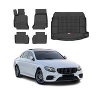 OMAC Fußmatten & Kofferraumwanne Set für Mercedes E Klasse W213 2017-2023 Gummi