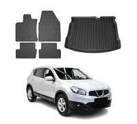 OMAC Fußmatten & Kofferraumwanne Set kompatibel mit Nissan Qashqai J10 2006-2014 Gummi TPE 5X