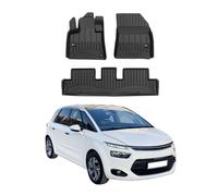 OMAC Gummi Fußmatten für Citroen C4 Picasso 2013-2019 Premium Gummi Schwarz 3tlg