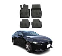 OMAC Gummi Fußmatten für Mazda 3 Schrägheck 2019-2026 3D Premium TPE Schwarz 4x